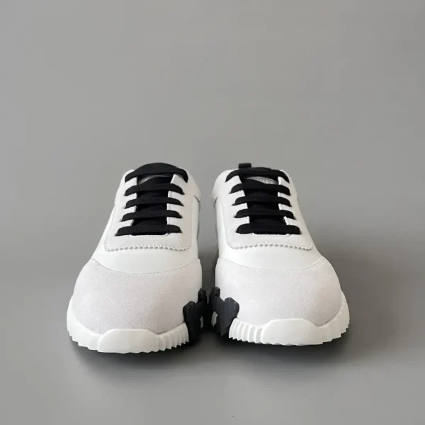 Hermes Bouncing Low cut round toe lace up casual shoes white - Image 2
