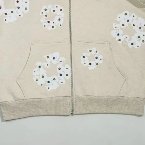 Denim Tears beige Rhinestone gemstone kapok flower - Image 6