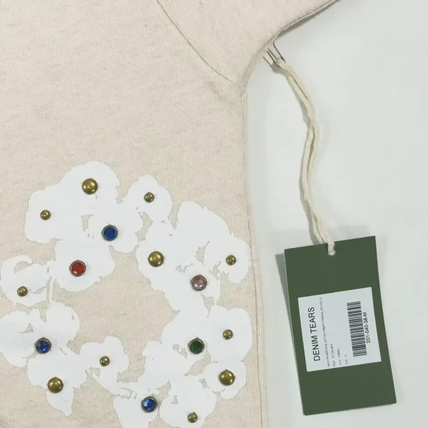 Denim Tears beige Rhinestone gemstone kapok flower - Image 5