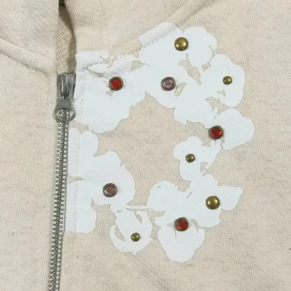 Denim Tears beige Rhinestone gemstone kapok flower - Image 4