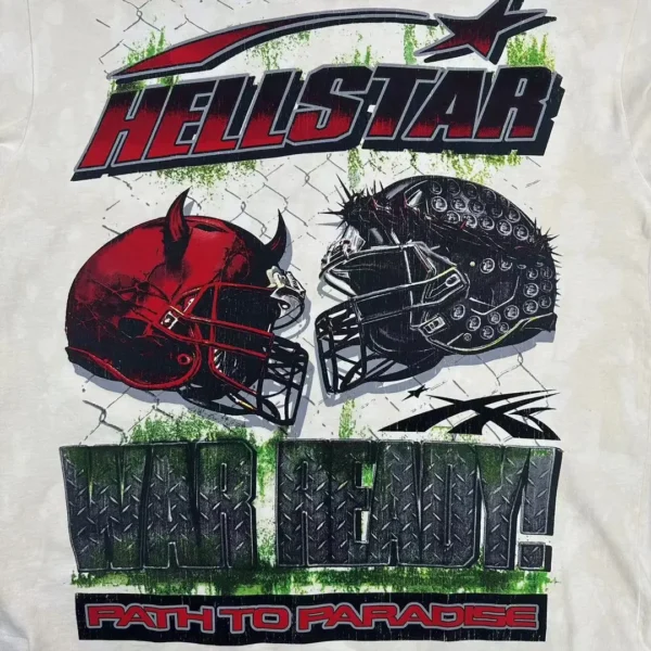 Hellstar beige helmet short sleeved shirt - Image 4