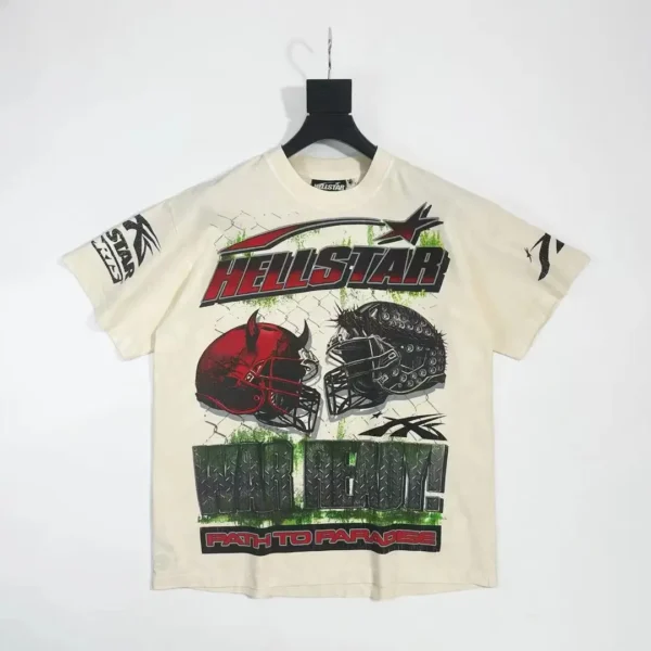 Hellstar beige helmet short sleeved shirt