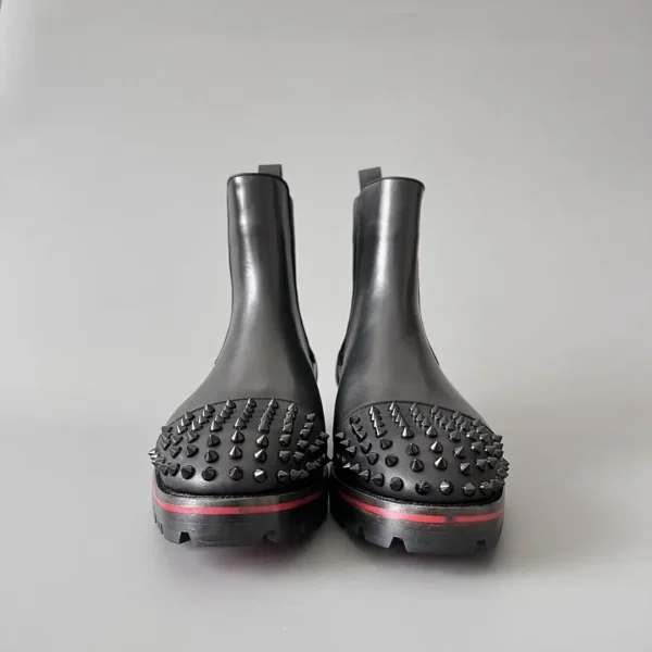 Christian Louboutin Chelsea boots with black cowhide studs. - Image 2