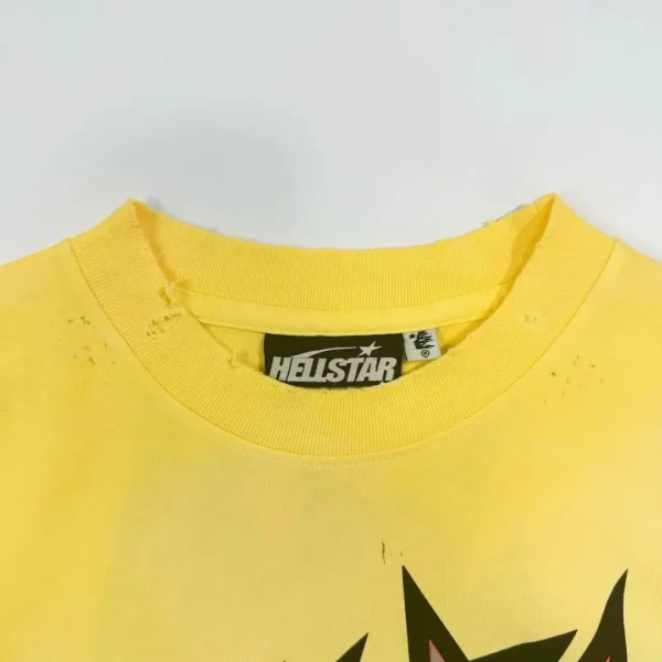HELLSTAR Yellow Shattered Printed Short Sleeve - Image 3