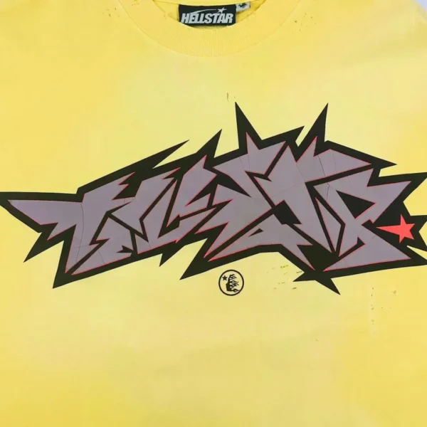 HELLSTAR Yellow Shattered Printed Short Sleeve - Image 4