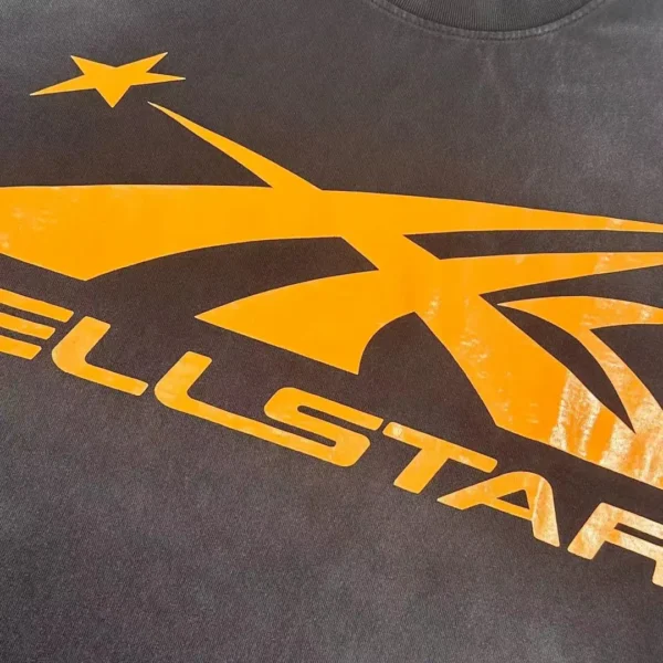 HELLSTAR Orange S-Logo Black Short Sleeve  0423 - Image 6
