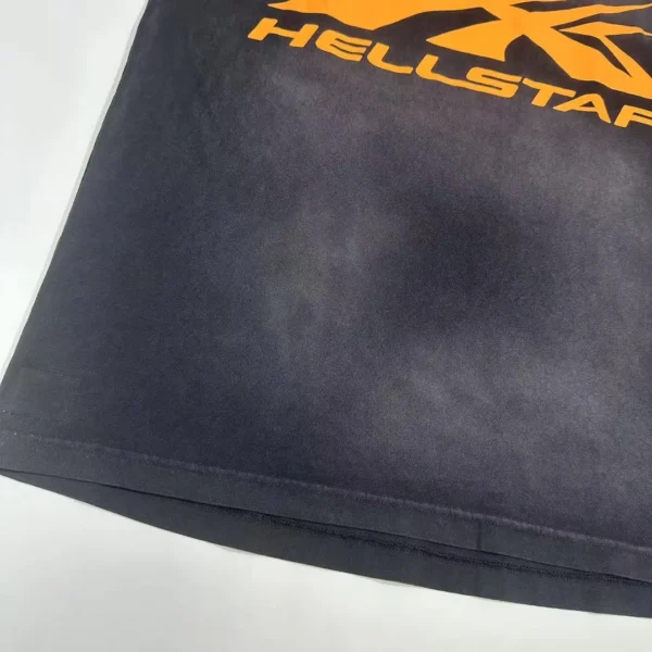 HELLSTAR Orange S-Logo Black Short Sleeve  0423 - Image 5