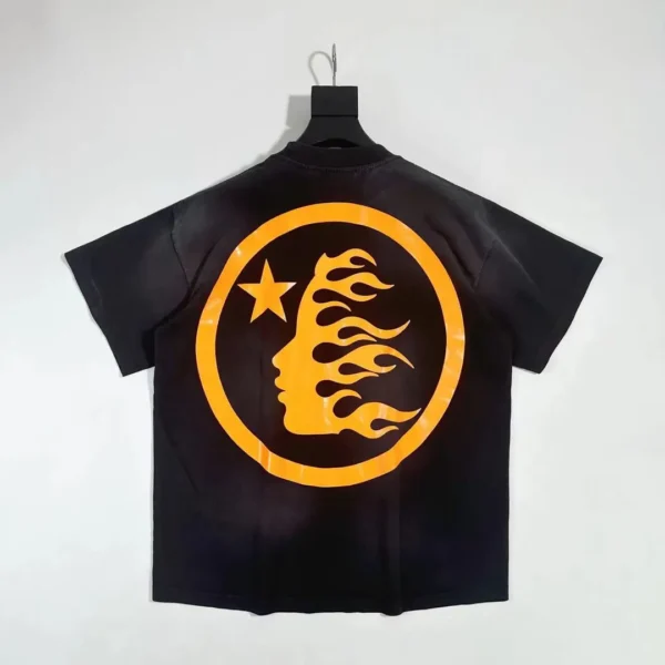 HELLSTAR Orange S-Logo Black Short Sleeve  0423 - Image 2