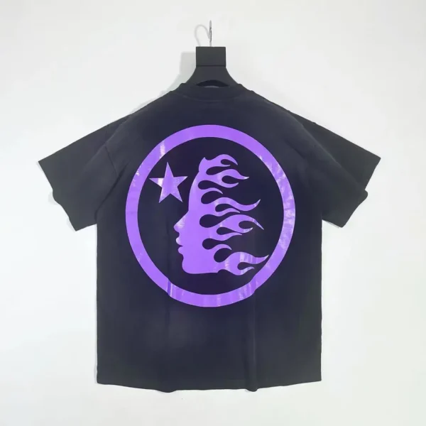 HELLSTAR Purple S-Logo Black Short Sleeve - Image 2