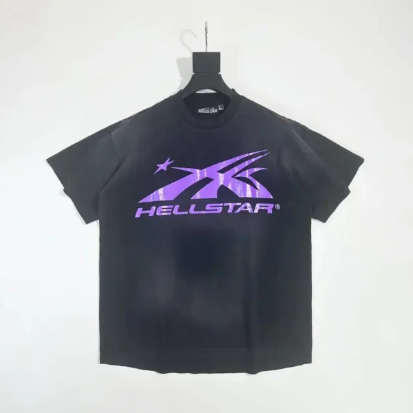 HELLSTAR Purple S-Logo Black Short Sleeve