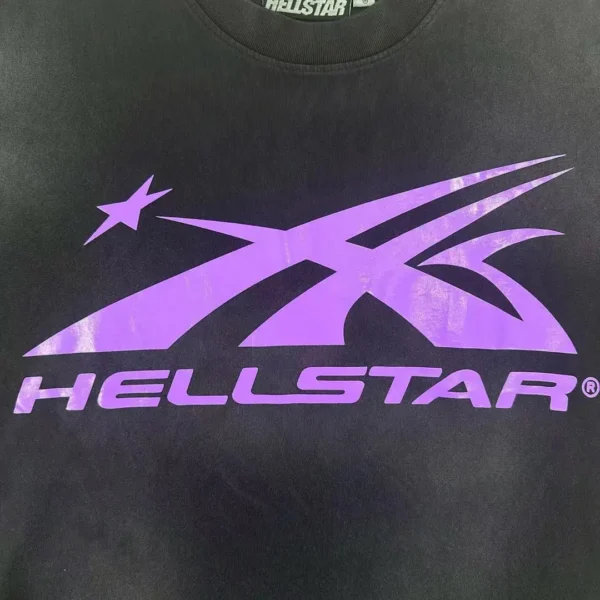 HELLSTAR Purple S-Logo Black Short Sleeve - Image 4