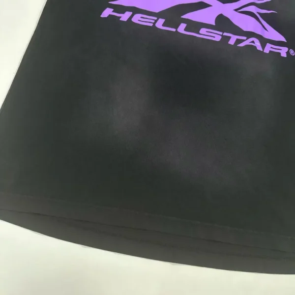 HELLSTAR Purple S-Logo Black Short Sleeve - Image 6