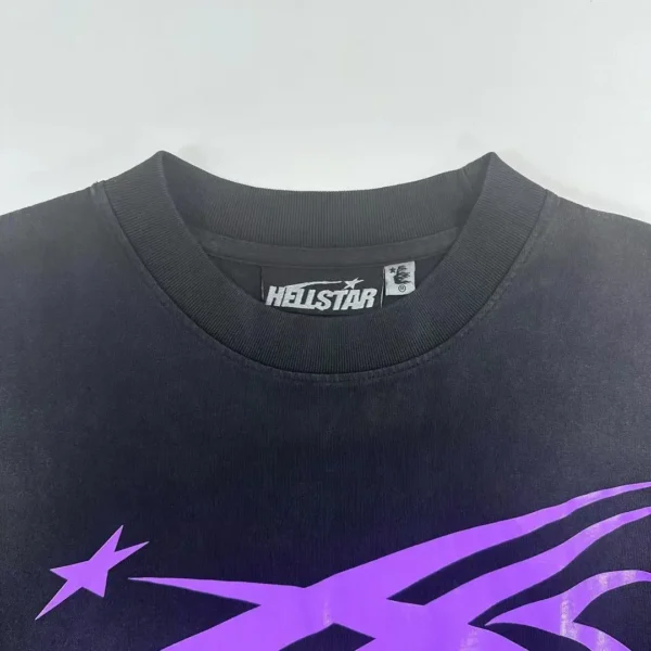 HELLSTAR Purple S-Logo Black Short Sleeve - Image 3
