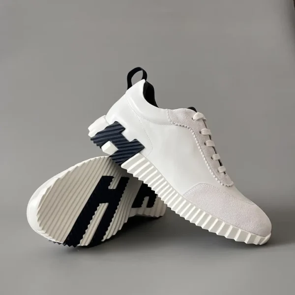 Hermes Bouncing Low cut round toe lace up casual shoes white - Image 7