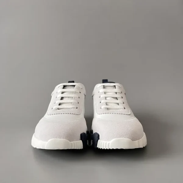 Hermes Bouncing Low cut round toe lace up casual shoes white - Image 2