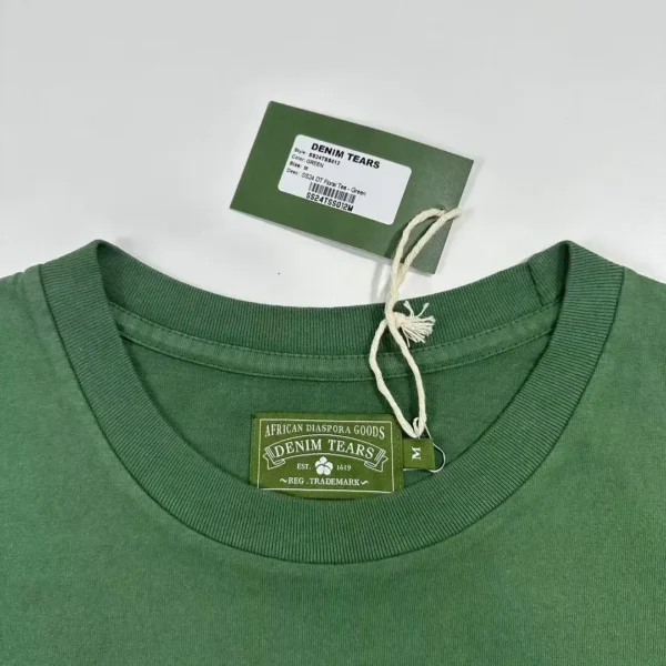 Denim Tears Green Flower Logo Short Sleeve - Image 3