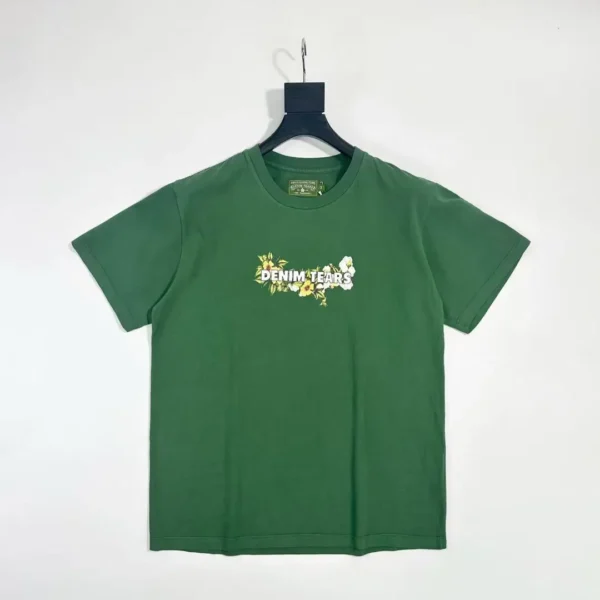 Denim Tears Green Flower Logo Short Sleeve