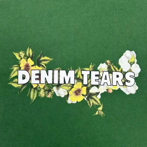 Denim Tears Green Flower Logo Short Sleeve - Image 4