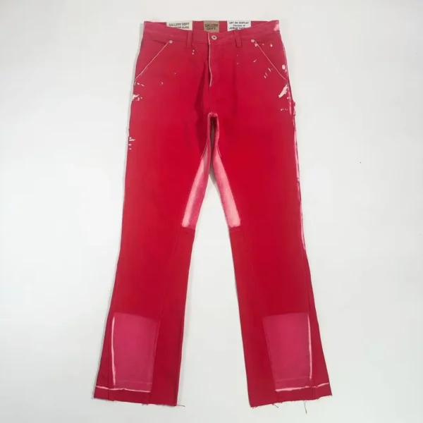 Gallery Depot. Red Splash Ink Woodcutter Jeans   031