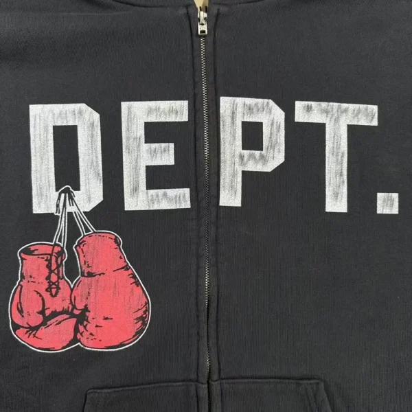 Gallery Depot. Black Boxing Gloves Zipper Hoodie   0512 - Image 6
