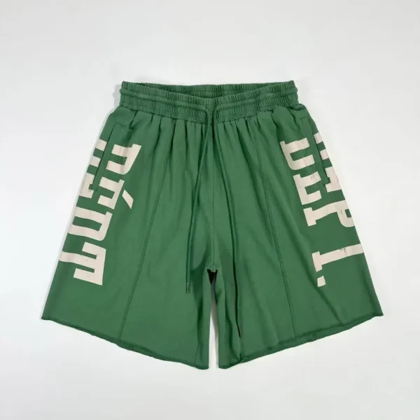 Gallery Depot. Green Side Letter Fitness Shorts   0669