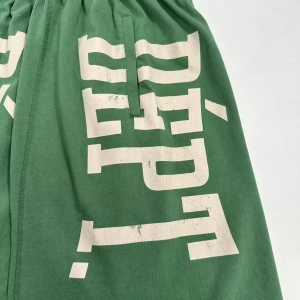 Gallery Depot. Green Side Letter Fitness Shorts   0669 - Image 7
