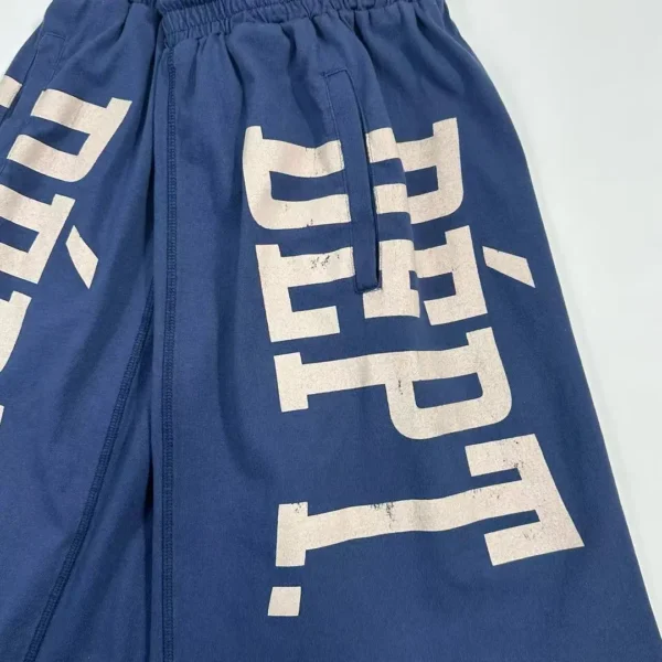 Gallery Depot. Blue Side Letter Fitness Shorts   0669 - Image 7