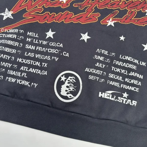 Hellstar Flame Letter Washed Black Hoodie 0694
*Weaving 4 - Image 10