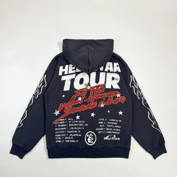 Hellstar Flame Letter Washed Black Hoodie 0694
*Weaving 4 - Image 2