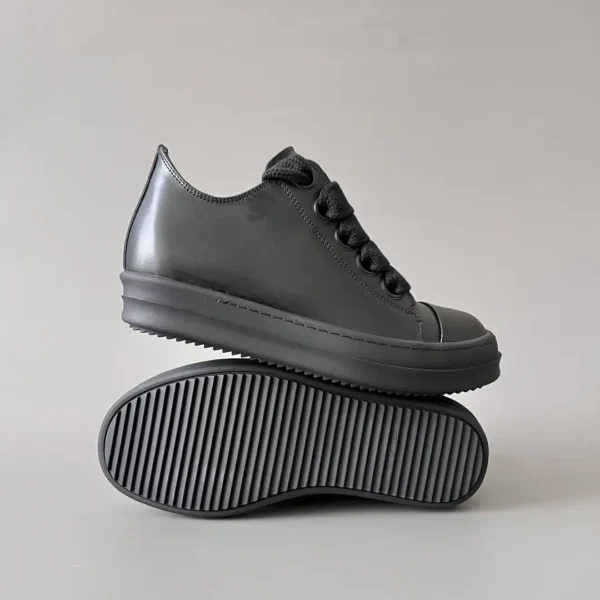 Rick Owens      New Coarse Lace Series - Mainline All Black Low Top Lace - Image 6