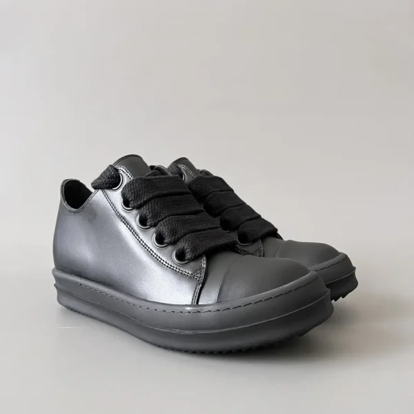 Rick Owens      New Coarse Lace Series - Mainline All Black Low Top Lace - Image 3
