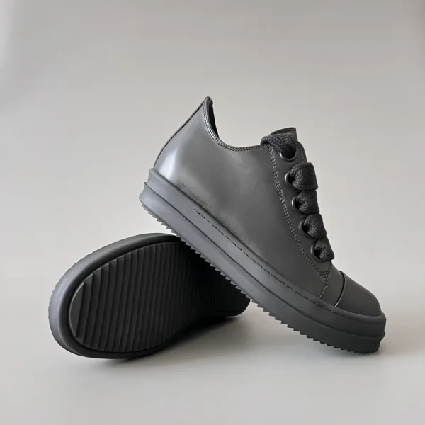 Rick Owens      New Coarse Lace Series - Mainline All Black Low Top Lace - Image 7