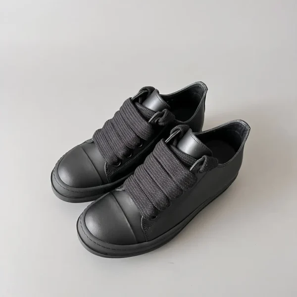 Rick Owens      New Coarse Lace Series - Mainline All Black Low Top Lace - Image 8