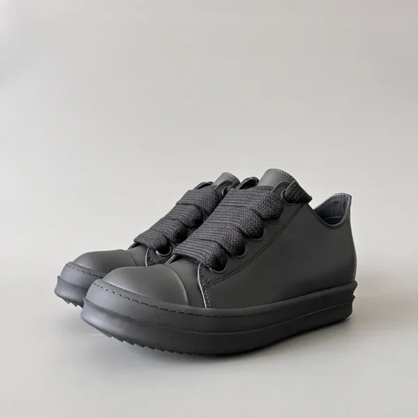 Rick Owens      New Coarse Lace Series - Mainline All Black Low Top Lace