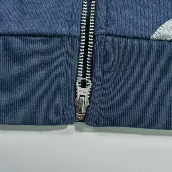 Denim Tears Tibetan Blue Hot Silver Flower Zipper Hoodie  0711 - Image 7