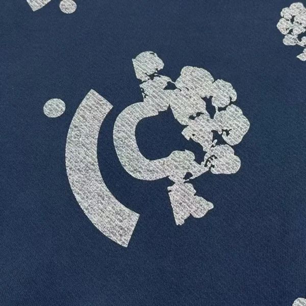 Denim Tears Tibetan Blue Hot Silver Flower Zipper Hoodie  0711 - Image 5