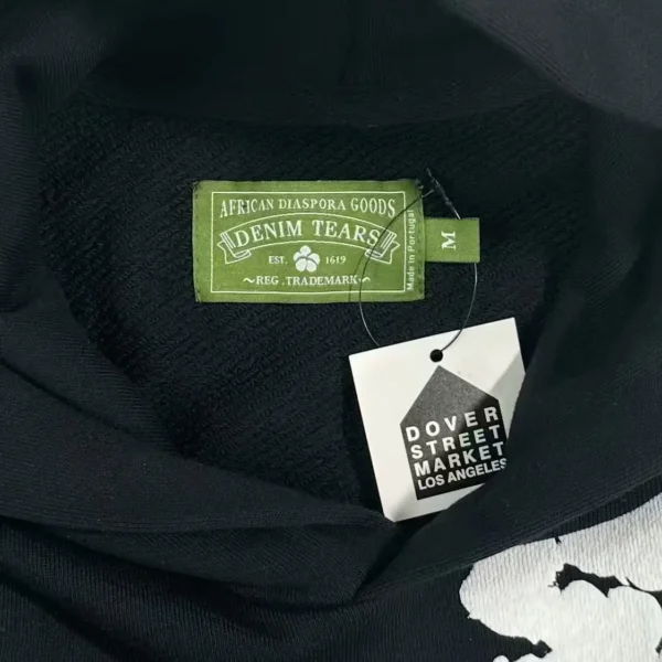 Denim Tears Mono Black Kapok Hoodie - Image 4