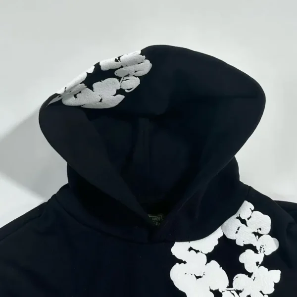 Denim Tears Mono Black Kapok Hoodie - Image 3