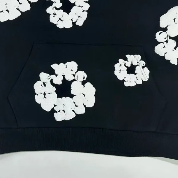 Denim Tears Mono Black Kapok Hoodie - Image 7