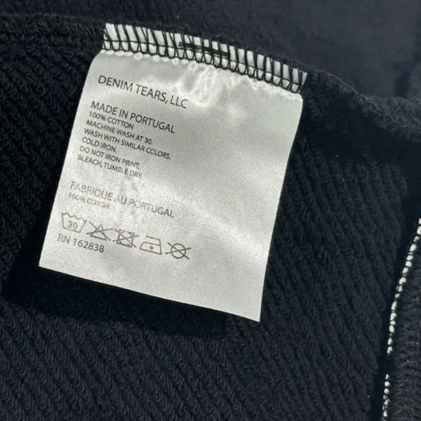 Denim Tears Mono Black Kapok Hoodie - Image 10