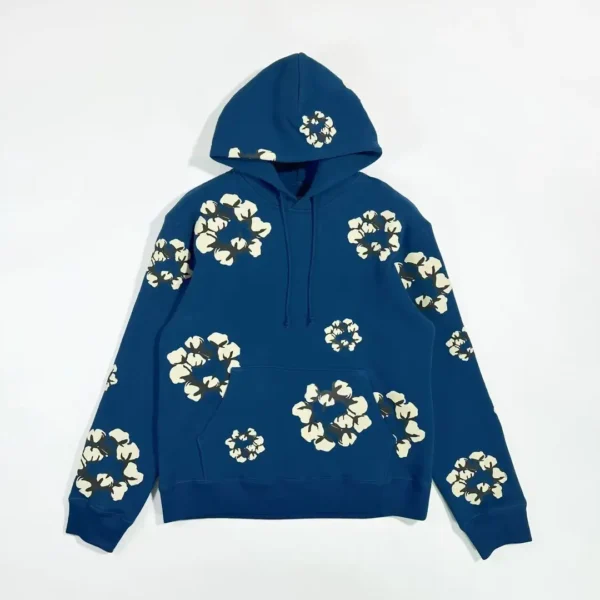 Denim Tears CPFM Tibetan Green Branch Leaf Cotton Flower Hoodie