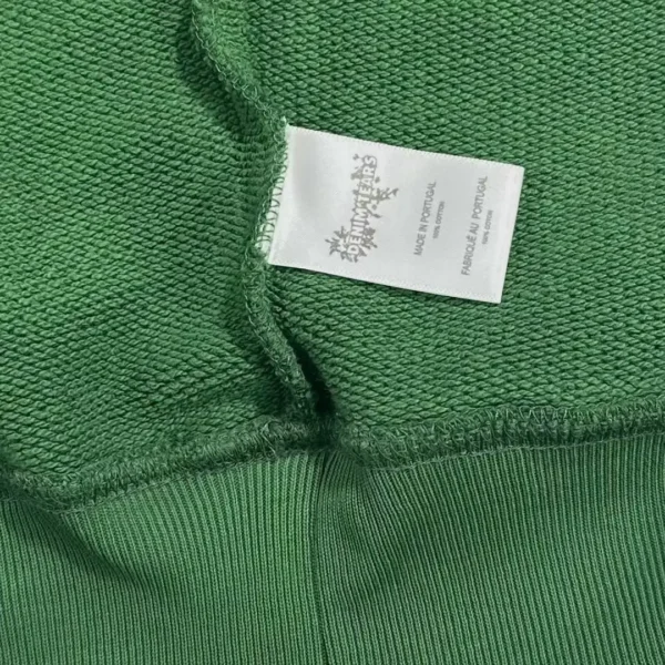 Denim Tears CPFM Large Branch Leaf Wood Cotton Green Round Neck Hoodie - Image 11