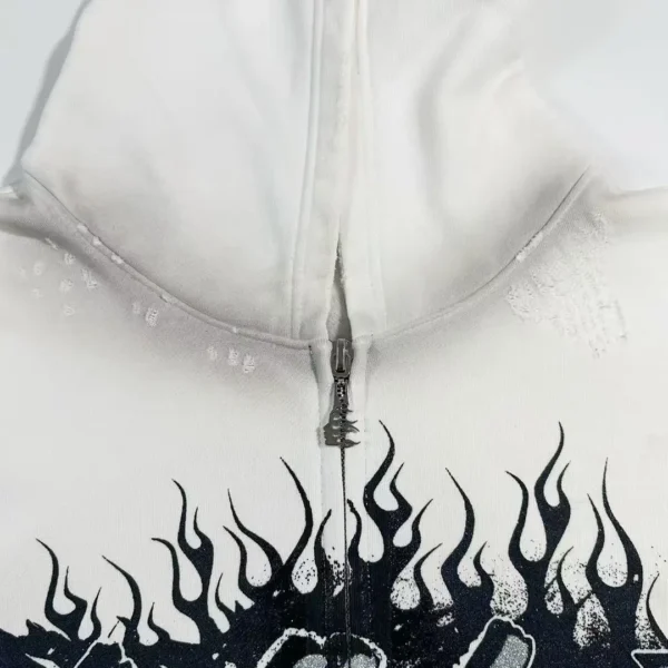 Hellstar White RECORDS Zipper Hoodie - Image 3