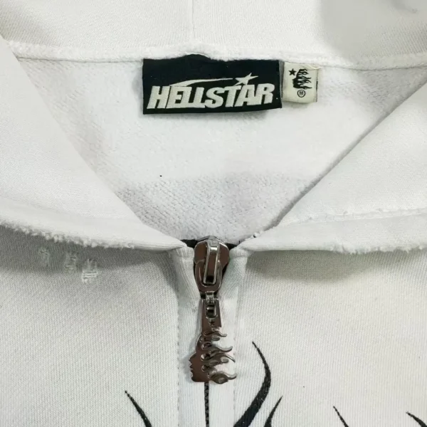 Hellstar White RECORDS Zipper Hoodie - Image 11