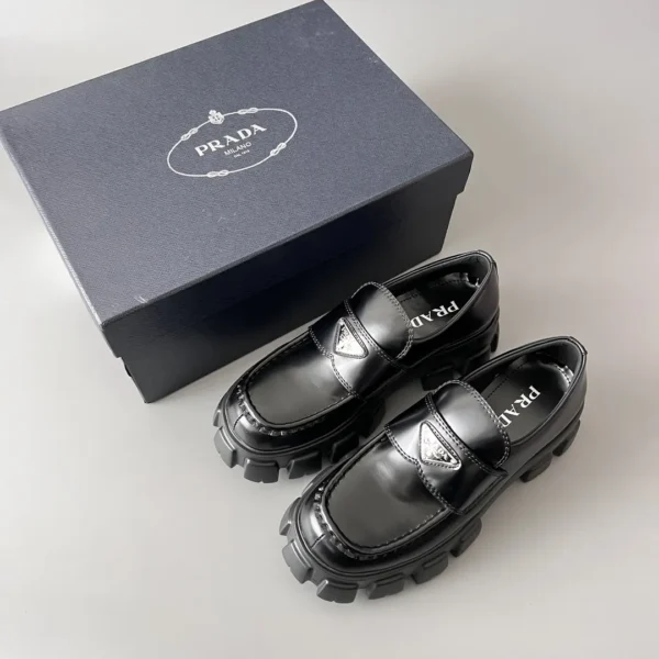 PRADA Prada Monolith leather ankle sole thick soled loafers - Image 9