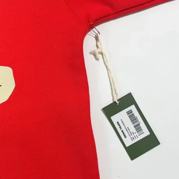 Denim Tears CPFM Large Branch Leaf Wood Cotton Red Round Neck Hoodie - Image 10