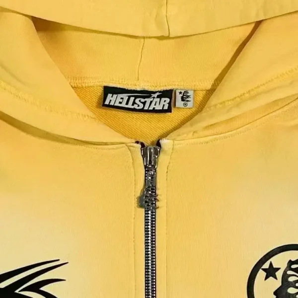 Hellstar Sports Yellow Zipper Hoodie - Image 3