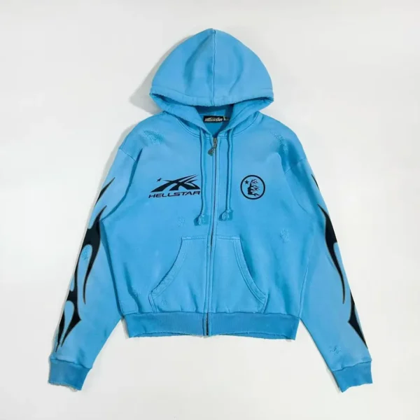 Hellstar Sports Blue Zipper Hoodie