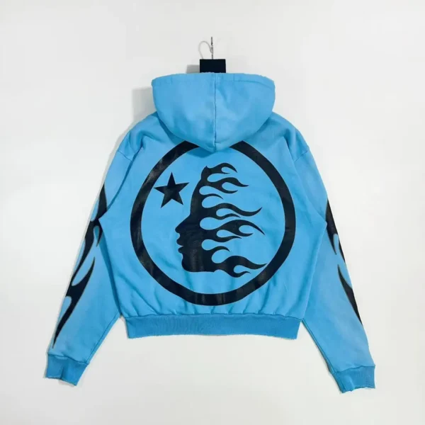 Hellstar Sports Blue Zipper Hoodie - Image 2