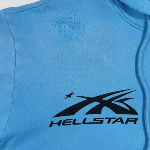 Hellstar Sports Blue Zipper Hoodie - Image 5